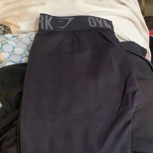 Black gym shark leggings full length